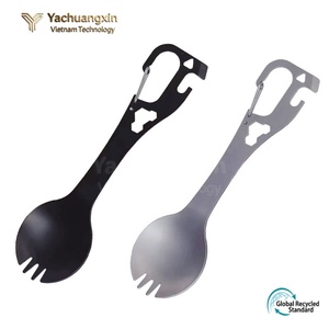Cuchara-tenedor multifuncional ecológica de acero inoxidable YCX con abridor de botellas y cuchillo para utensilios de cocina de camping al aire libre - Product Image 2
