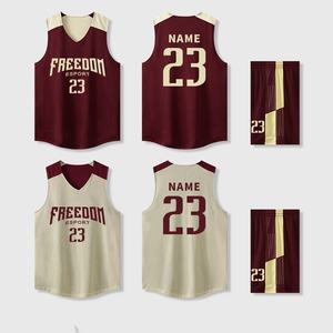 Tenue de basket-ball réversible OEM-Uniformes personnalisés double face avec traitement anti-odeur et tissu extensible respirant - Product Image 2