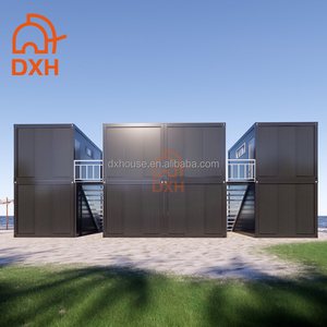 Maison conteneur préfabriquée à 2 étages, détachable, avec <span class=keywords><strong>garage</strong></span> et appartement, bâtiment de bureau modulaire portable à panneaux isolés avec <span class=keywords><strong>garage</strong></span> - Product Image 4