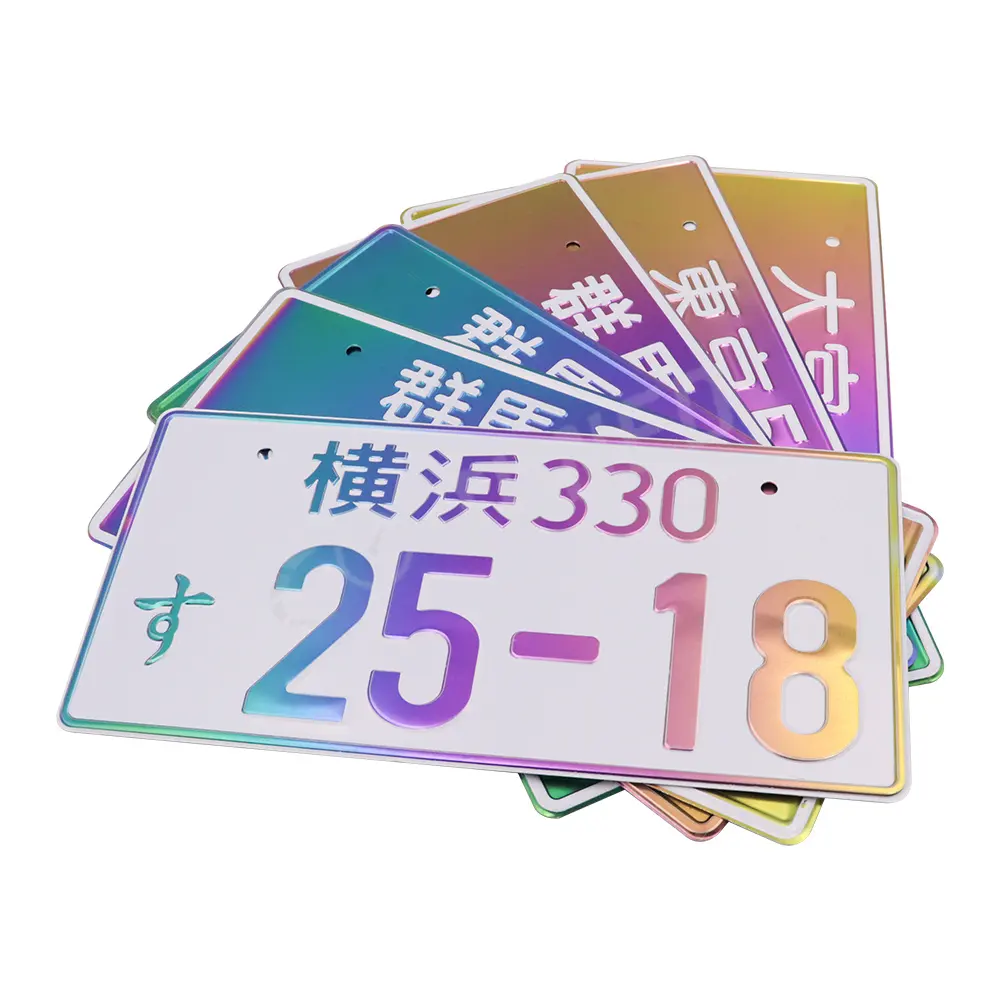 Placa de matrícula japonesa de aleación de aluminio personalizada, placa de matrícula JDM, motocicleta ATV para coche de carreras, estilo de decoración