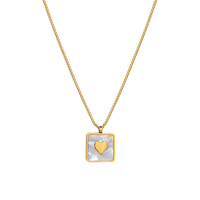 Collier en or trempé avec motif animal géométrique pour femme, style minimaliste, chaîne de clavicule en acier inoxydable, bijoux de mode pour mariage