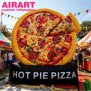 Ballon publicitaire gonflable personnalisé en forme de pizza avec base « Hot Pie Pizza » pour le marketing alimentaire - Product Image 2