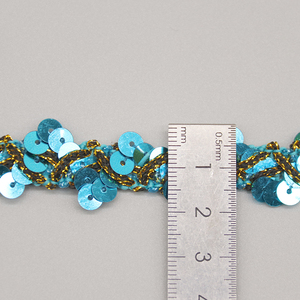 Chất lượng cao móc <span class=keywords><strong>Sequins</strong></span> biên giới ren <span class=keywords><strong>TRIM</strong></span> kim loại đầy màu sắc trang trí cho hàng may mặc - Product Image 4