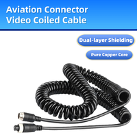 Câble d'extension d'aviation durable Vishi M12, câble spiralé pour caméra de recul de camion/semi-remorque, connexion en spirale pour l'arrière