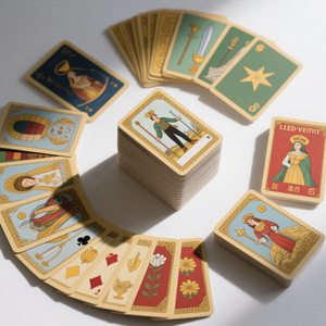 Commercio all'ingrosso carino gatto 78 pagine personalizzato tarocchi carta imballaggio con oro dorato/argento bordo guida dei tarocchi - Product Image 1