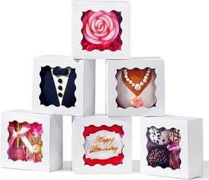 Scatole Mini da Pasticceria 3 X 3 X 1,5 Pollici con Finestra per Sapone Fatto <span class=keywords><strong>in</strong></span> <span class=keywords><strong>Casa</strong></span>, Biscotti, Tartufi al Cioccolato, Fragole Ricoperte di Cioccolato - Product Image 6