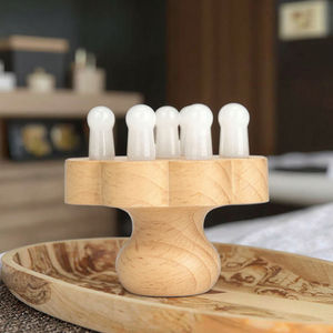 Lüks el işi 9-Tooth yeşim diş ahşap kolu anti-statik Gua Sha Detangling Hairbrush baş masaj aleti kadınlar için mükemmel bir hediye - Product Image 2