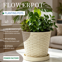 Plateau pour pot de fleurs en plastique PP durable avec trou de drainage, design traditionnel, utilisation intérieure/bureau, capacité de 3,99 L