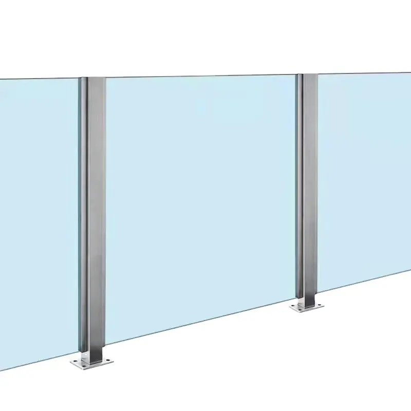 Acier inoxydable verre surface ouvert trou rail escalier balcon main courante colonne