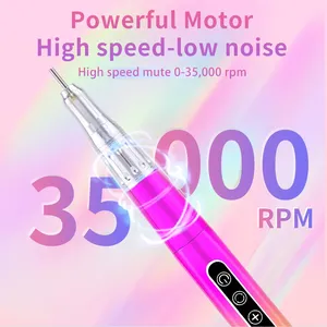 เครื่องเจียรเล็บแบบปากกา น้ำหนักเบา ชาร์จไฟได้ ความเร็ว 35000 รอบต่อนาที ฐานชาร์จ 65 วัตต์ พกพาสะดวก มอเตอร์ไร้แกน 35K - Product Image 3