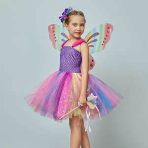 Disfraz de Princesa Elfa Rosa para Niñas, Traje Elegante para Fiesta de Cumpleaños o Halloween, Vestido de Hada con Alas - Product Image 5