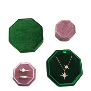 Octagon Velvet Jewelry <b>Ring</b> Necklace <b>Box</b> Premium Gorgeous Vintage Gift <b>Box</b> with Detachable Buckle Lid Minimal Luxury Jewelry <b>Box</b> - Product Image 1