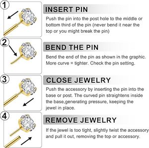 <span class=keywords><strong>Pendiente</strong></span> plano Gaby G23 de titanio sin rosca para tragus, labret, cartílago, labio, <span class=keywords><strong>medusa</strong></span>, concha, joyería de piercing para mujer - Product Image 4