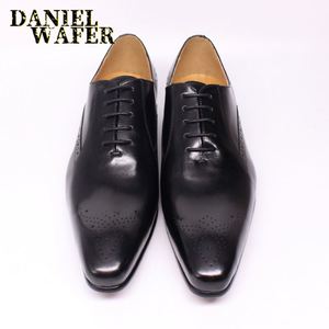 Chaussures habillées formelles en cuir véritable marron faites à la main pour hommes - Product Image 4