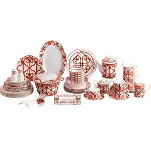 Juego de Platos de Porcelana Fina de Lujo al por Mayor, 58 Piezas, Vajilla Coreana Minimalista de Cerámica para el Hogar - Product Image 1