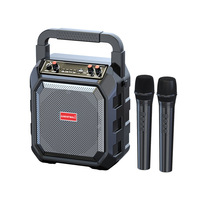 Système de karaoké sans fil QQY M063 5.0 avec 2 microphones, enceinte en plastique, puissance de sortie 1020W, portable, pour usage extérieur et domestique, streaming en direct