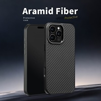 Casing Kevlar Bingkai Logam Ultra Tipis Mewah Anti Benturan Magnetik untuk iPhone 17 Pro Max 16 Pro 15 14
