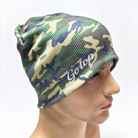 Bonnet unisexe en polyester et élasthanne tricoté, imprimé numérique jacquard, chapeau d'hiver avec logo personnalisé pour les sports de plein air