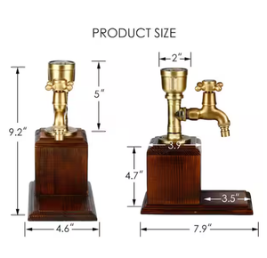 Dispensador de Vino Rústico Hecho a Mano con Grifo de Latón y Base de Madera Carbonizada para Bar y Fiestas - Product Image 6