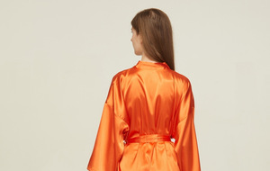 Custom Logo <strong>Women</strong> Faux Silk Satin Pajamas Spring Summer Quick <strong>Dry</strong> Sexy Short Sleeve Dress <strong>Women</strong> Oversize Sleepwear Night <strong>Robe</strong> - Product Image 6