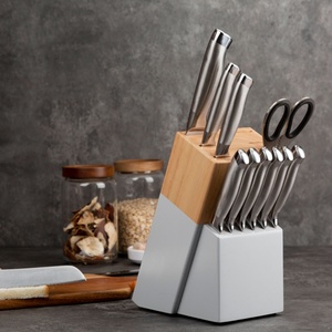 High Carbon Stainless Steel Kitchen <b>Knives</b> Chef <b>Knife</b> <b>Set</b> <b>Sharp</b> Blade Kitchen <b>Knife</b> <b>Set</b> with Wooden Block - Product Image 6