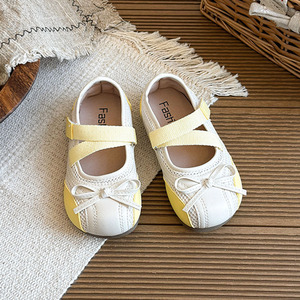 Chaussures plates en cuir pour filles, collection Printemps-Automne 2026, avec joli nœud, style <span class=keywords><strong>princesse</strong></span>, tendance et polyvalentes, pour enfants - Product Image 5