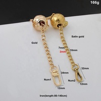 Nolvo World Luxury Fashion Chaîne de sac lanterne 6mm 7mm Or/Or satiné, longueur réglable, robuste et sécurisée, avec 2 types de mousquetons de haute qualité