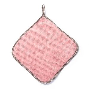 Dishcloth Microfiber Double Sided Absorbent Kitchen Towel Solid Color Hanging Design For Cleaning And Drying - Product Image 3