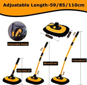 WillingHeart Spazzola Curva per Lavaggio Auto con Manico Lungo 43" e Asta di Prolunga, Mop in Microfibra Modello BS-WH1 per Camper/Camion/SUV/Barca - Product Image 6