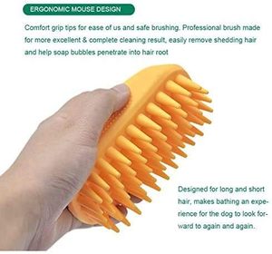 Brosse de toilettage en silicone pour animaux de compagnie, douce et sûre, pour le bain et le lavage, pour poils longs ou courts, peigne moyen ou grand pour chats et chiens - Product Image 3