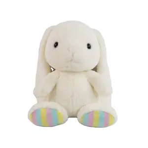 Coelho de pelúcia de algodão fofo Kawaii macio, edredom de 30 cm para coelho arco-íris com enchimento PP, presente ecológico