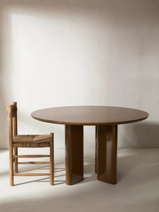 Bàn ăn tròn, chất liệu gỗ, cạnh vát, sơn bóng màu caramel, sơn nhiều màu sắc, dễ lắp ráp. - Product Image 2