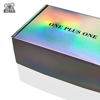 Boîte d'emballage cadeau pliable personnalisée de luxe en carton ondulé, argent holographique brillant, satiné, pour lingerie féminine et perruques