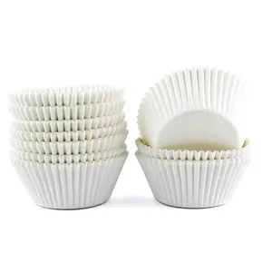 Produttore di fodere per Cupcake personalizzate all'ingrosso Muffin involucri per tazze per torte bianche fornitore di custodie per Cupcake da forno in carta oleata