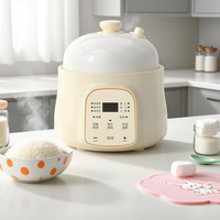 YOOHAN Mini Robot Culinaire Électrique en Céramique pour Bébé, Cuiseur à Porridge Antiadhésif, Température Constante, Stérilisation en 10 Minutes, Prise EU