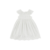 Robes décontractées pour enfants en coton brodé blanc YOEHYAUL X4547, 1 à 8 ans, fabrication sur mesure, robe pour fille de 8 ans, été