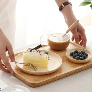 Japanese Style Solid Wood Round <b>Tray</b> Durable For Party Serving - Product Image 3