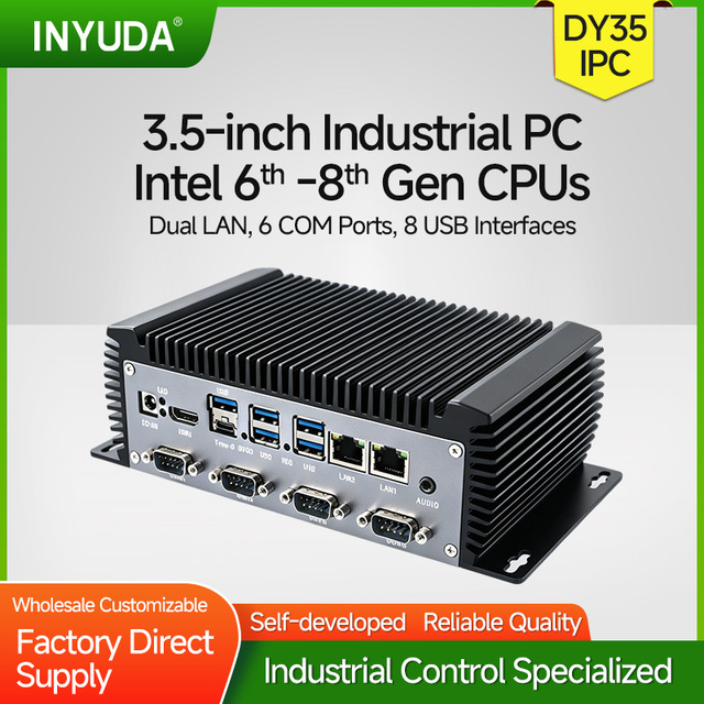 New 3.5" Industrial Motherboard Mini PC Intel Core I3 4GB 128GB SSD Windows 10/11 OEM Logo Support US CN Plug