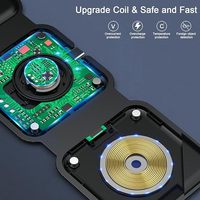 Pengisi Daya Nirkabel 3 in 1, Stasiun Pengisian Daya Nirkabel Magnetik untuk Perjalanan, Multi Perangkat, Stasiun Pengisian Daya GaN 3 in 1, Termasuk Adaptor