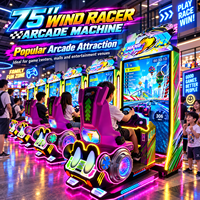 Simulateur de course à écran large de 75 pouces pour un joueur, machine d'arcade commerciale à monnayeur pour centre de jeux