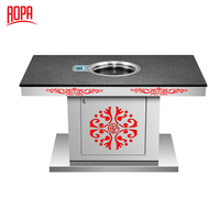 AOPA – Table à manger en verre trempé, marbré, cuiseur vapeur, moderne, 10mm, 0.76M