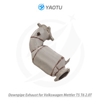 YT Downpipe dengan katalis tiga arah dan insulasi panas Untuk VW Multivan T5 /T6 2.0T