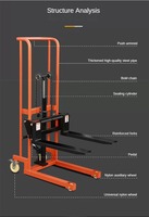 Micro carretilla elevadora de 1,2 m, apilador dinámico de 260kg, Palé hidráulico para coche, pequeños almacenes domésticos, carretilla Manual