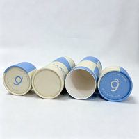 Tube en papier biodégradable et recyclable pour thé en vrac, avec étiquetage personnalisé, finition mate et bord roulé