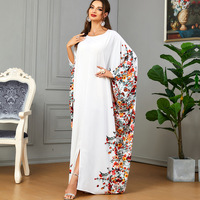3422 élégant mode ample grande taille robe moyen-orient musulman manches chauve-souris transfrontalier jaune pour l'été Abaya