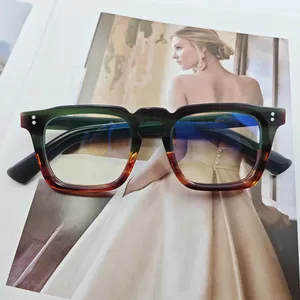 La dernière monture de lunettes en fibre optique acétate carrée rétro pour hommes, de belles montures de lunettes