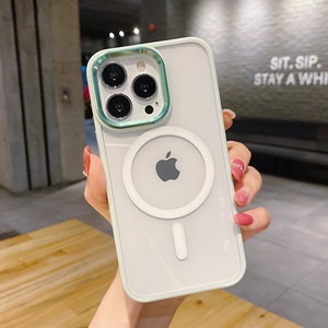 Fundas magnéticas a prueba de golpes para teléfono móvil transparente para <span class=keywords><strong>Iphone</strong></span> 14 13 <span class=keywords><strong>12</strong></span> 11 Pro Max cargador inalámbrico - Product Image 5