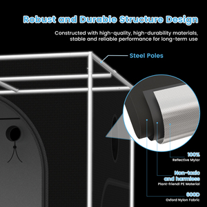 เต็นท์ปลูกพืชแบบไฮโดรโปนิกส์ ขนาด 120*120*200 ซม. ผ้าไมลาร์สะท้อนแสง สำหรับปลูกพืชในร่ม พร้อมชุดอุปกรณ์ครบชุด - Product Image 5