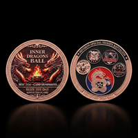Pièces de monnaie en cuivre personnalisées en relief, motif 3D Dragon Panda Araignée, émail fantaisie, pièce de monnaie en cuivre pour collection ou cadeau
