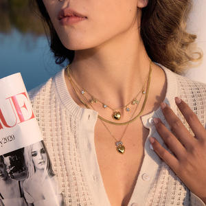 Conjuntos de Joyería de Moda, Nueva Colección 2026, Antialérgicos, con Múltiples Dijes, Chapados en Oro de 18k, Acero Inoxidable, Resistentes al Agua, Collar con Corazón - Product Image 5